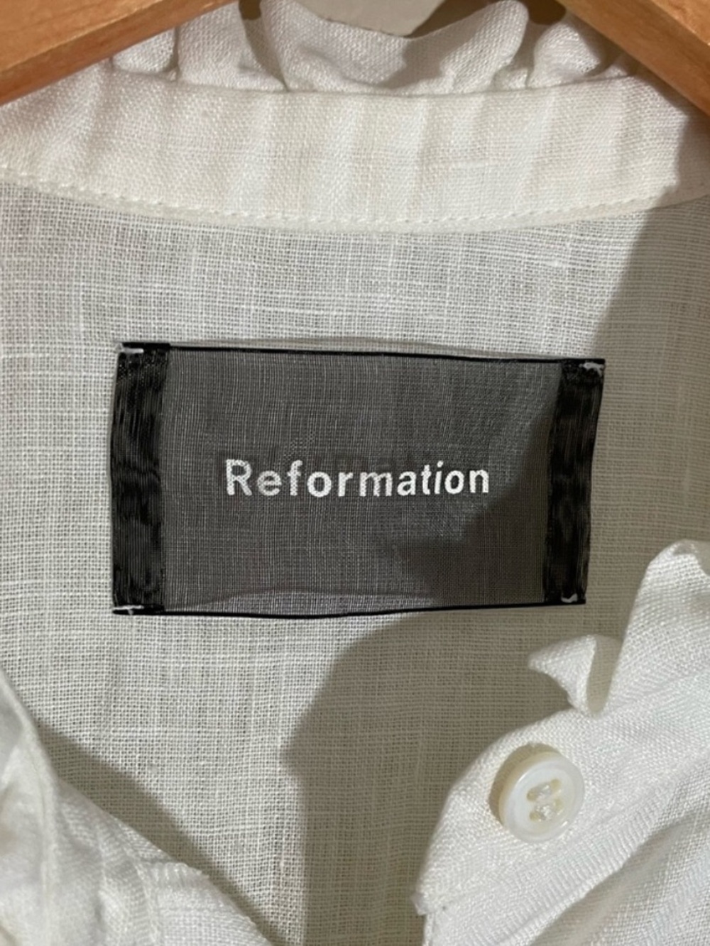 Reformation Linen Ruffle Shirt - Picture 7 of 9